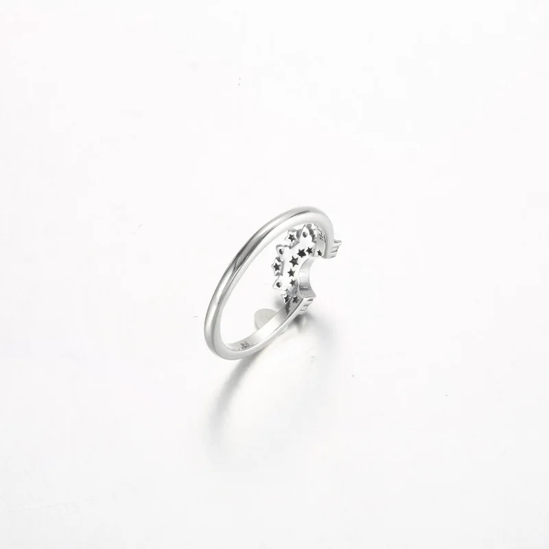 (bild till) Pandora Celestial Blue Sparkling Moon Ring - 192675C01 - View 5