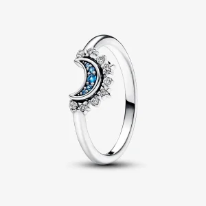 (bild till) Pandora Celestial Blue Sparkling Moon Ring - 192675C01