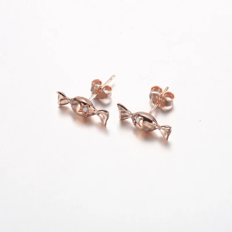 (bild till) Pandora Wrapped candy-örhängen i 14 k roséguld - 282638C01 - View 2