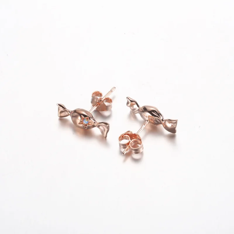 (bild till) Pandora Wrapped candy-örhängen i 14 k roséguld - 282638C01 - View 3