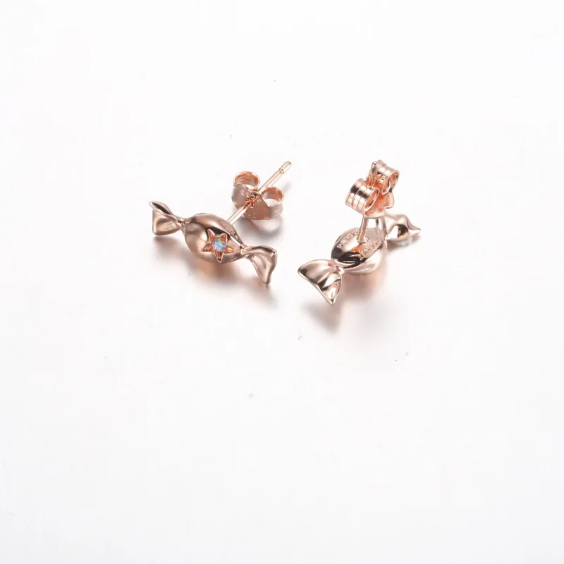 (bild till) Pandora Wrapped candy-örhängen i 14 k roséguld - 282638C01 - View 4