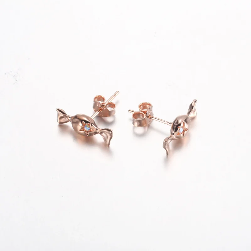 (bild till) Pandora Wrapped candy-örhängen i 14 k roséguld - 282638C01 - View 5