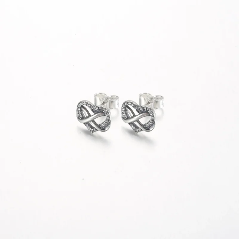 (bild till) Pandora Glittrande Oändlighetshjärta Studs Örhängen - 292667C01 - View 2