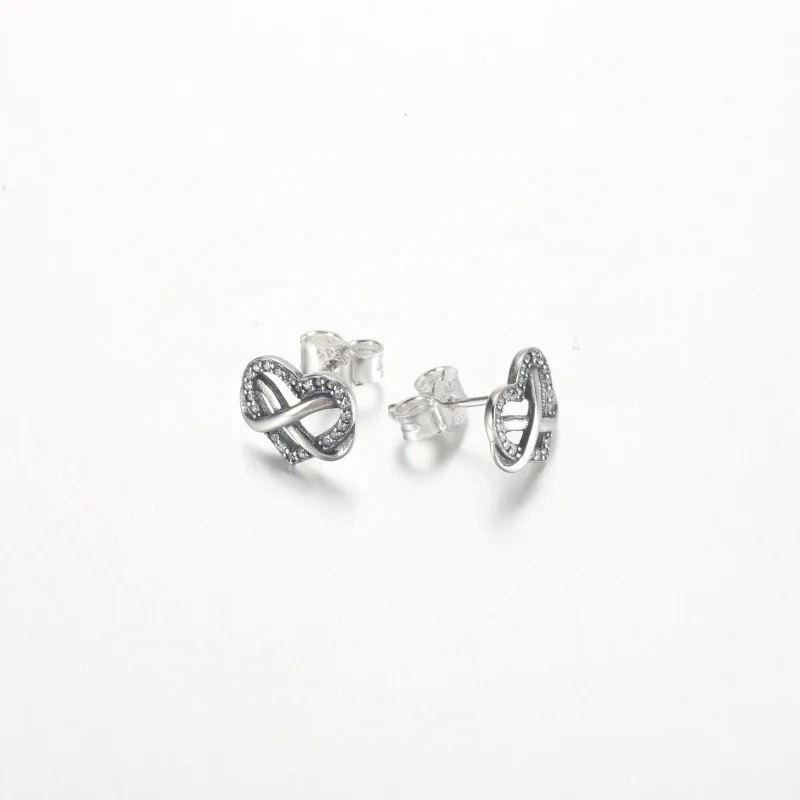 (bild till) Pandora Glittrande Oändlighetshjärta Studs Örhängen - 292667C01 - View 5