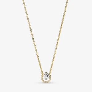 (bild till) Pandora Glittrande Runt Halo Hänge Collie Halsband - 361174C01-45
