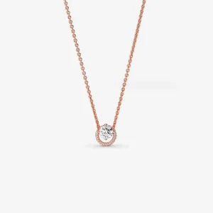 Pandora Glittrande Runt Halo Hänge Smycke Collier Halsband - 361174C02-45 (bild till) Pandora Glittrande Runt Halo Hänge Smycke Collier Halsband - 361174C02-45
