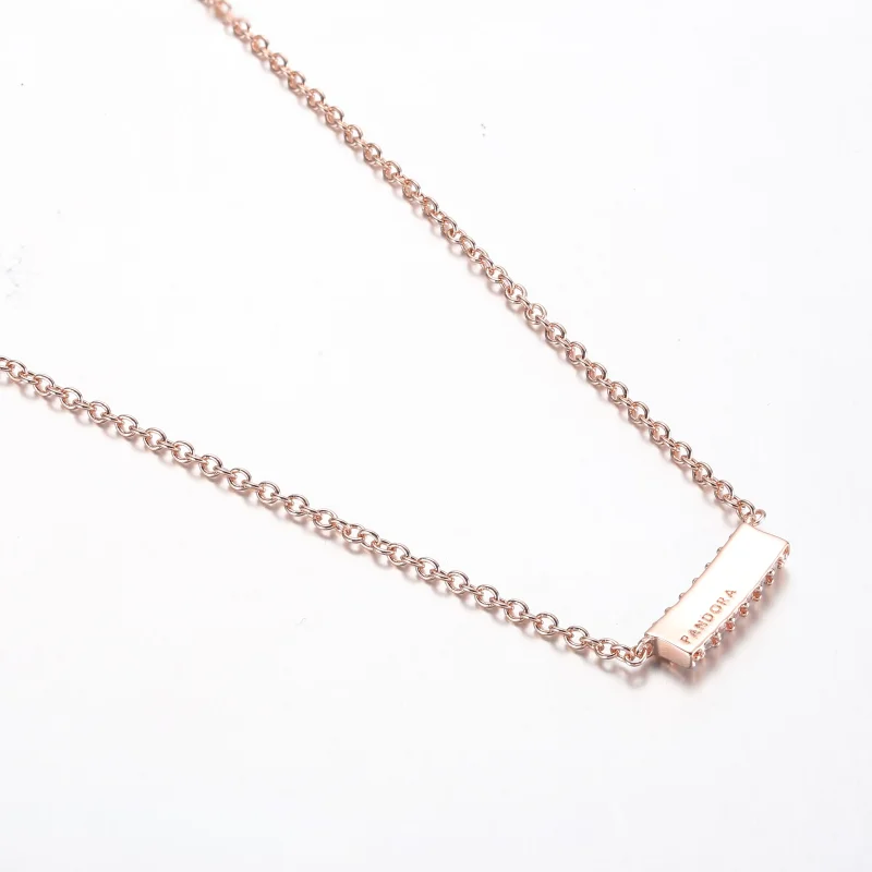 (bild till) Pandora Timeless Pavé Dubbelrads Bar Collier Halsband - 382621C01-45 - View 3