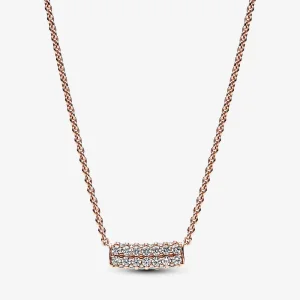 (bild till) Pandora Timeless Pavé Dubbelrads Bar Collier Halsband - 382621C01-45