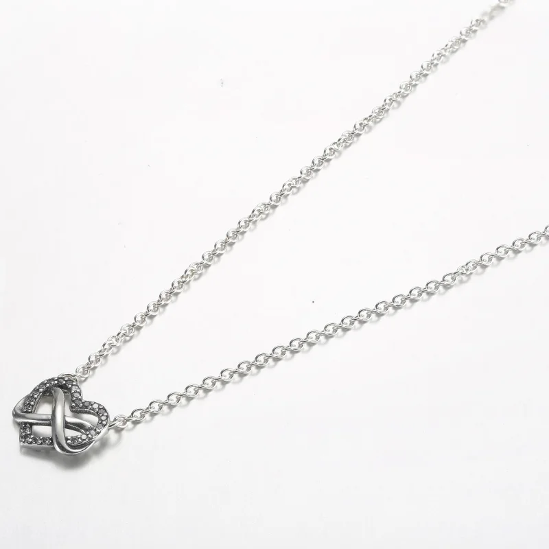 (bild till) Pandora Glittrande Oändlighets Hjärta Collier Halsband - 392666C01-50 - View 2