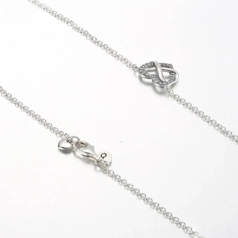 (bild till) Pandora Glittrande Oändlighets Hjärta Collier Halsband - 392666C01-50 - View 5