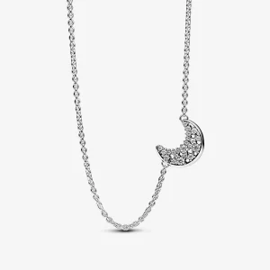 (bild till) Pandora Moon halsband i sterlingsilver med klar kubisk zirkonia - 392785C01