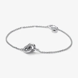 (bild till) Pandora Signatur Sammanslingrad Pavé Kedjearmband - 592742C01