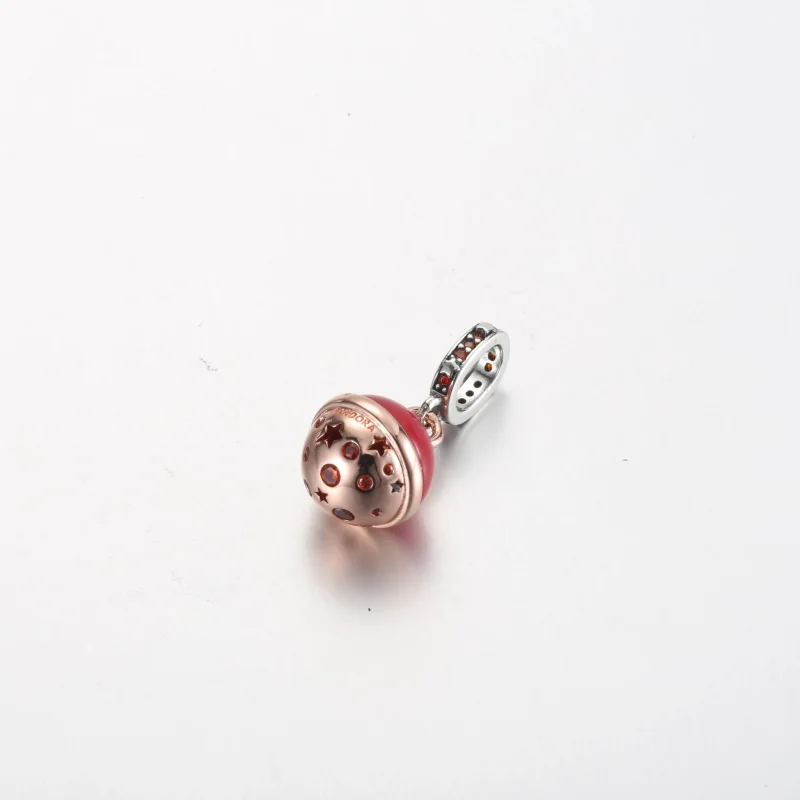 (bild till) Pandora Two-tone Planet Mars Murano & Sparkling Dangle Charm - 782433C01 - View 3