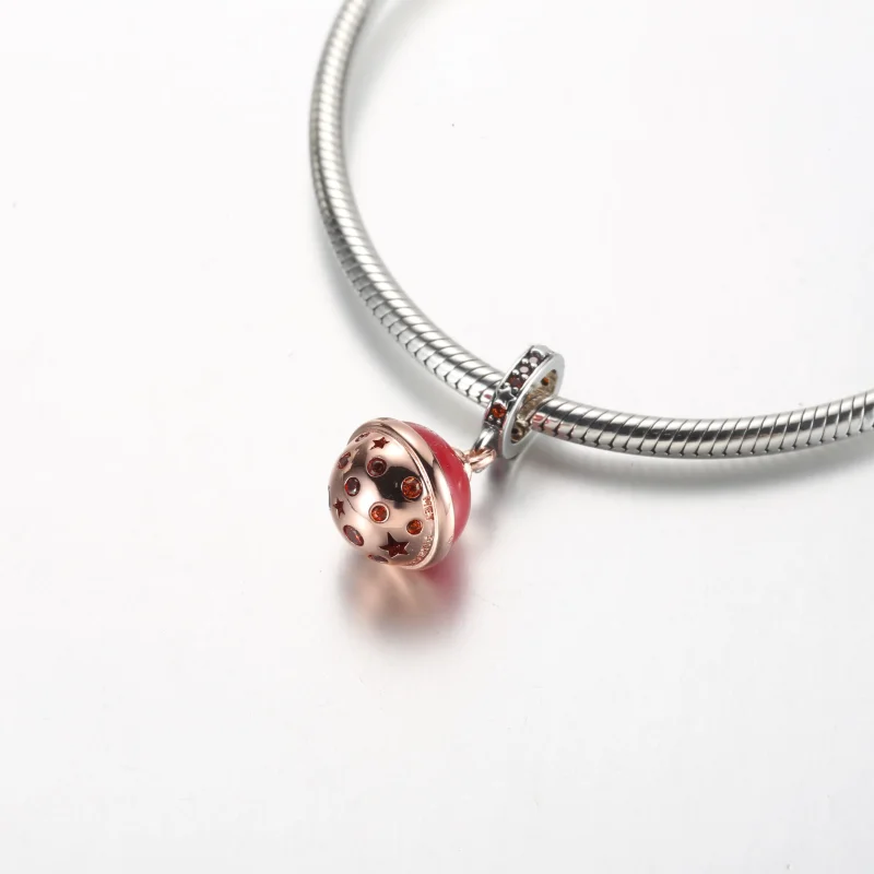 (bild till) Pandora Two-tone Planet Mars Murano & Sparkling Dangle Charm - 782433C01 - View 4