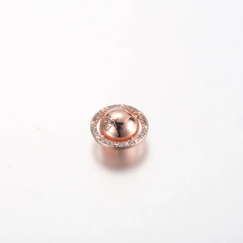 (bild till) Pandora Saturn planet 14k roséguldpläterad charm med klar kubisk zirkonia - 7824 - View 2