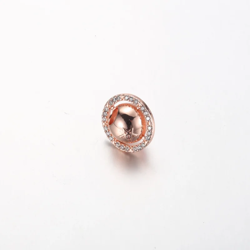 (bild till) Pandora Saturn planet 14k roséguldpläterad charm med klar kubisk zirkonia - 7824 - View 5