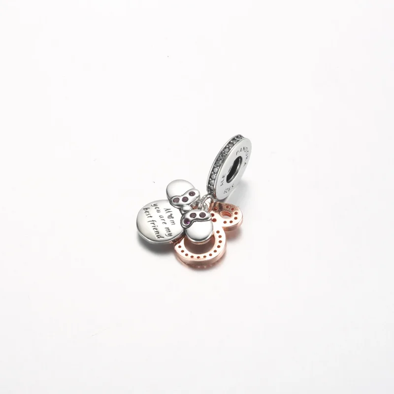 (bild till) Pandora Disney Musse Pigg Siluett Dubbel Hängande Charm - 782615C01 - View 3