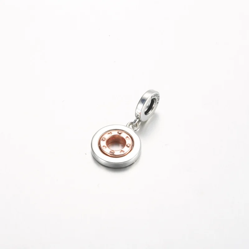 (bild till) Pandora MSG roterande sterling silver och 14k rosenguld-förgyllt hängsmycke - 78 - View 3