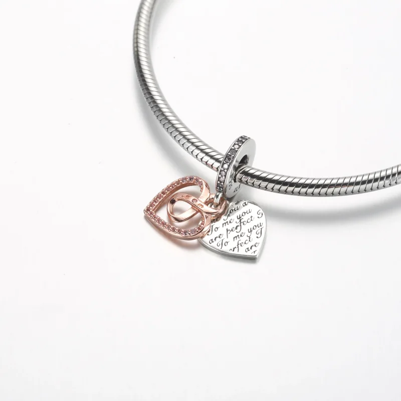 (bild till) Pandora Two-tone Oändlighetshjärta Dubbelhängande Charm - 782641C01 - View 4