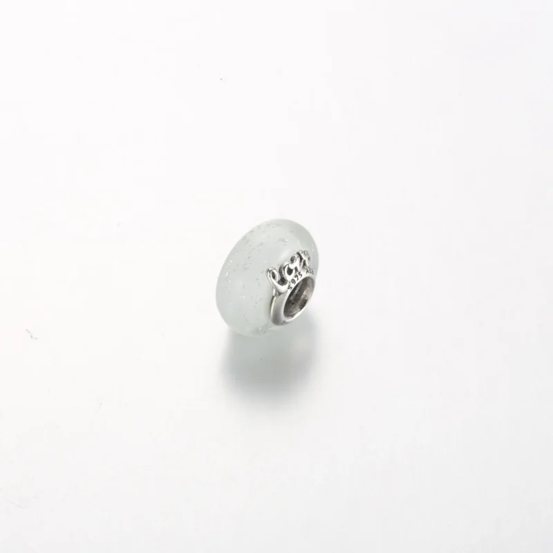 (bild till) Pandora Glittery White Murano Glass Mum & Love Charm - 792655C00 - View 2
