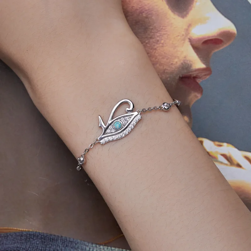 (bild till) Pandora-stil Eye of Horus-kedjearmband - BSB114 - View 5