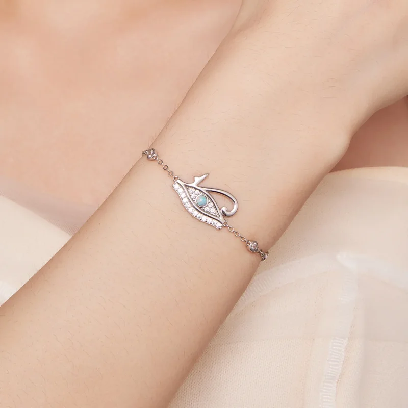 (bild till) Pandora-stil Eye of Horus-kedjearmband - BSB114 - View 6