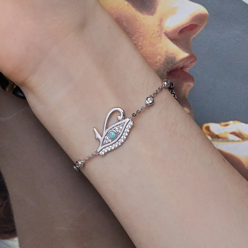 (bild till) Pandora-stil Eye of Horus-kedjearmband - BSB114 - View 7