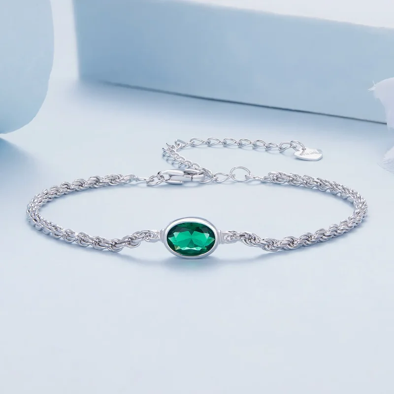 (bild till) Pandora-stil Lätt Lyx Grön Zirkonia Chopard Armband - BSB116 - View 2