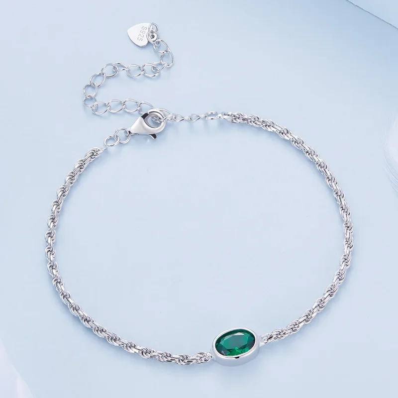 (bild till) Pandora-stil Lätt Lyx Grön Zirkonia Chopard Armband - BSB116 - View 3