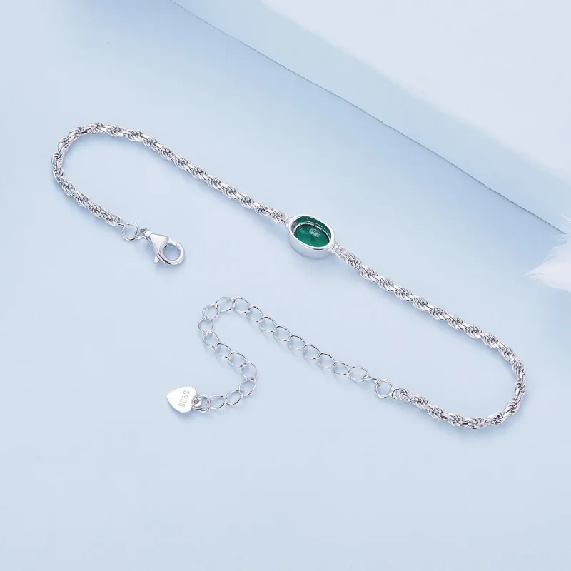 (bild till) Pandora-stil Lätt Lyx Grön Zirkonia Chopard Armband - BSB116 - View 4