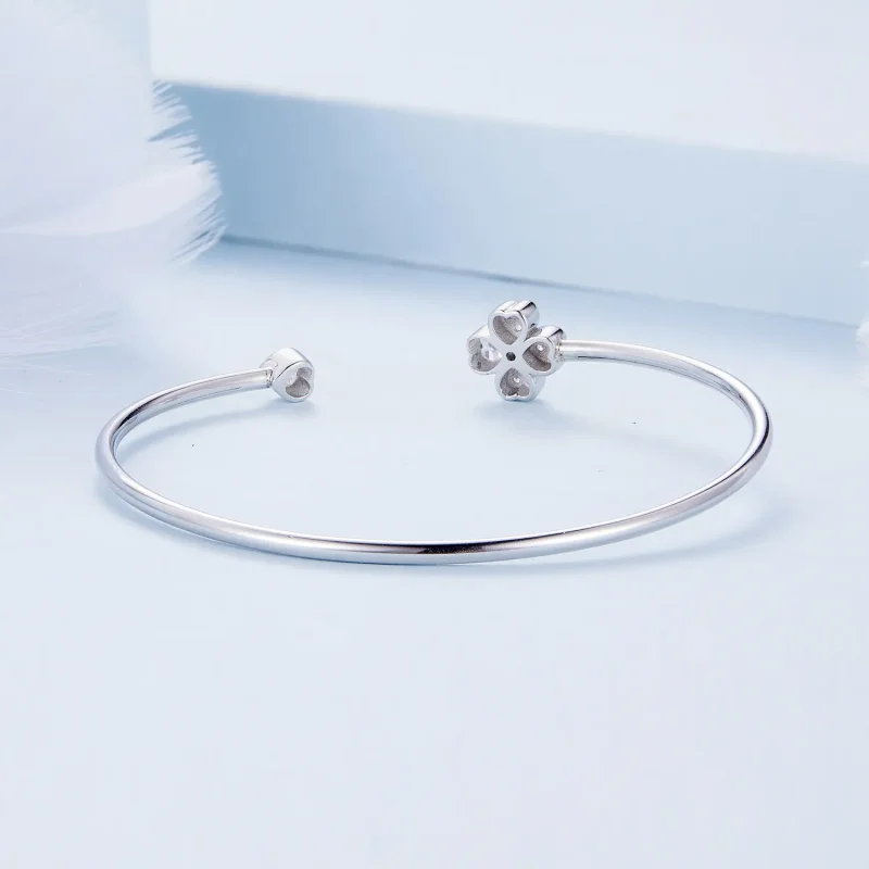 (bild till) Pandora-stil Fyrklöver Öppet Armband - BSB134 - View 4