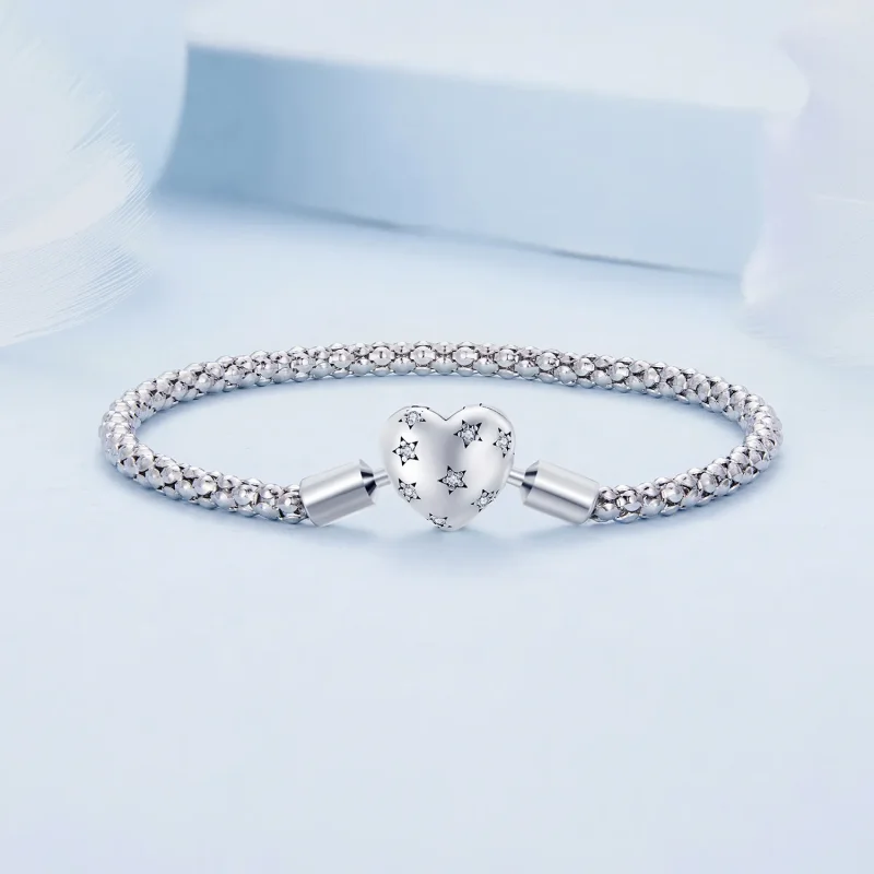 (bild till) Pandora-stil Hjärtformad Grundläggande Kedjearmband - BSB135 - View 2