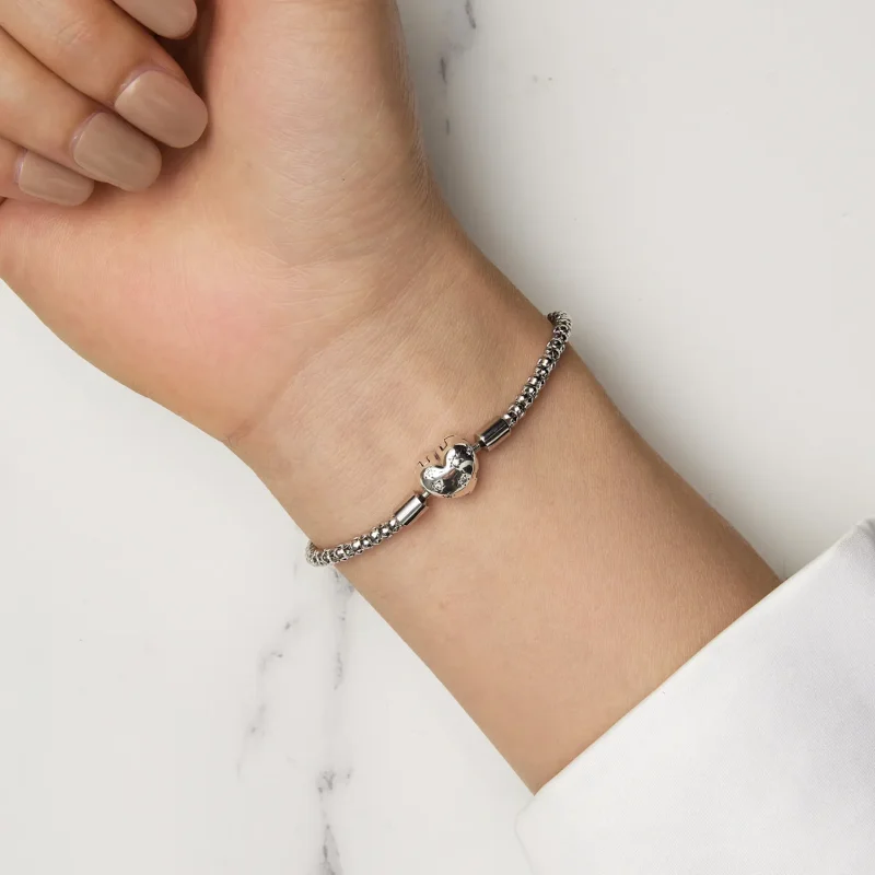 (bild till) Pandora-stil Hjärtformad Grundläggande Kedjearmband - BSB135 - View 6
