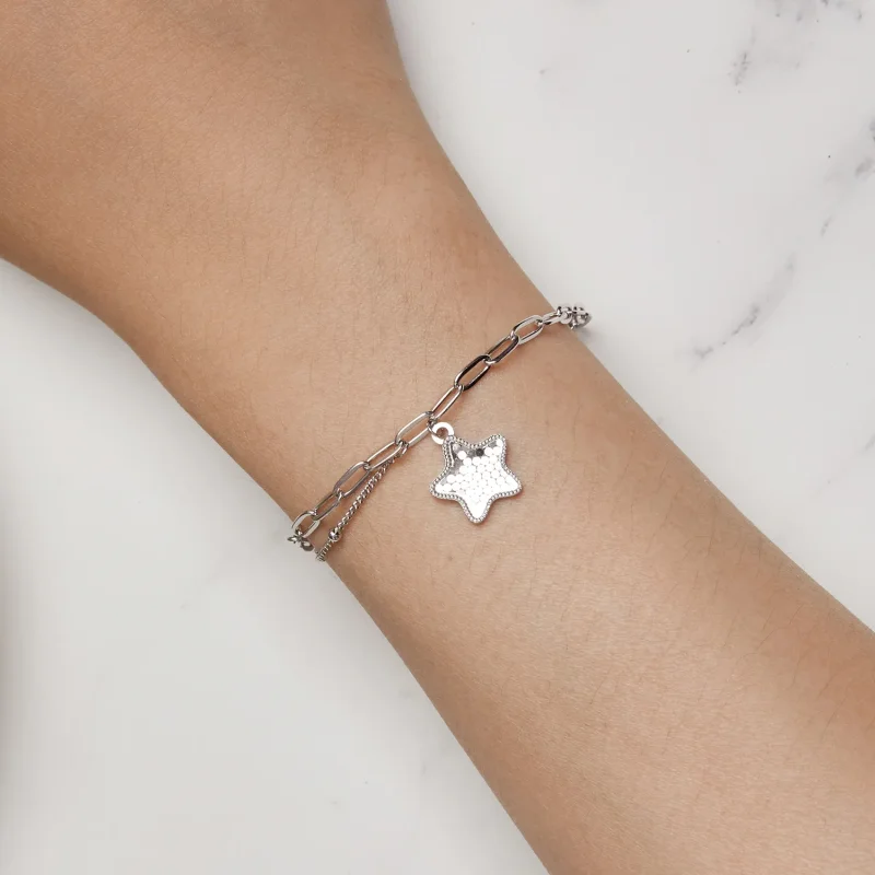 (bild till) Pandora-stil Shining Star-kedjearmband - BSB137 - View 5
