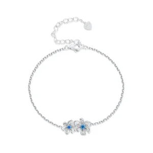 (bild till) Pandora-stil Blommig Blå Kedjearmband - BSB138