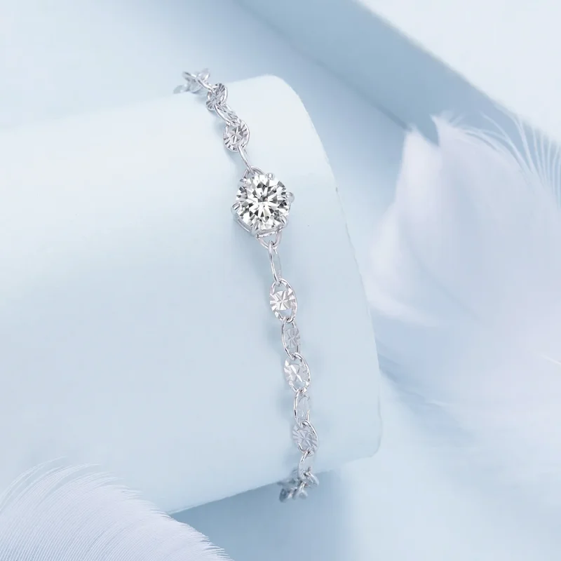 (bild till) Pandora-stil Zirkon Fin Glitter Kedjearmband - BSB142 - View 2
