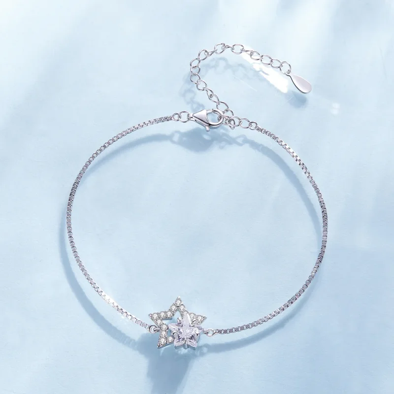 (bild till) Pandora-stil Stjärnkedjearmband - BSB143 - View 3