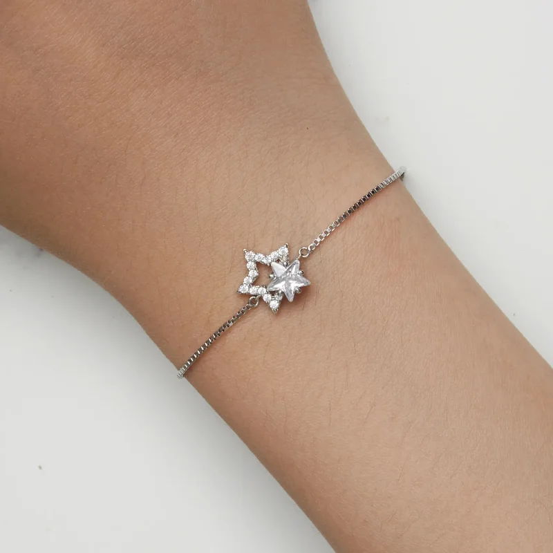 (bild till) Pandora-stil Stjärnkedjearmband - BSB143 - View 7