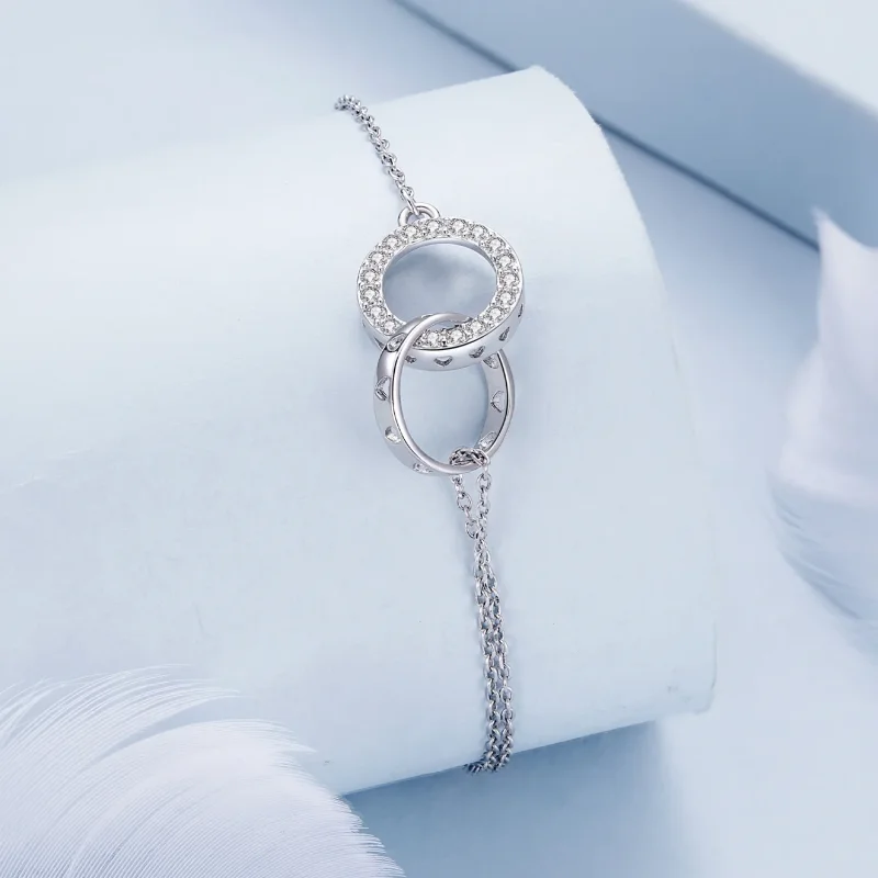 (bild till) Pandora-stil Dubbelkedje Armband - BSB151 - View 2