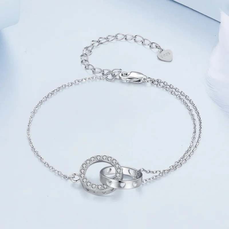 (bild till) Pandora-stil Dubbelkedje Armband - BSB151 - View 3