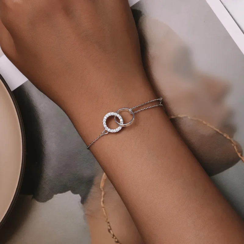 (bild till) Pandora-stil Dubbelkedje Armband - BSB151 - View 4