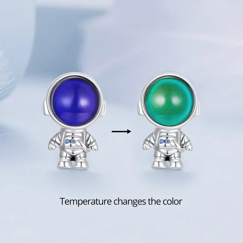 (bild till) Pandora-stil Varmavkännande Astronaut Charm - BSC578-CF - View 2