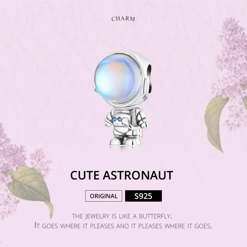 (bild till) Pandora-stil Varmavkännande Astronautcharm - BSC578 - View 2