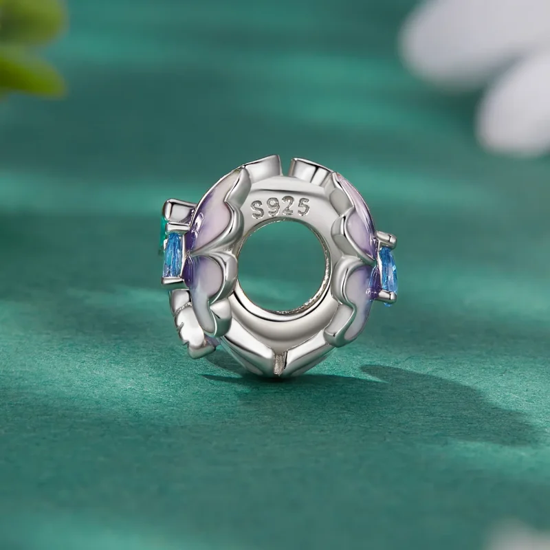 (bild till) Pandora-stil Fjärilsblomma Charm - BSC786 - View 3