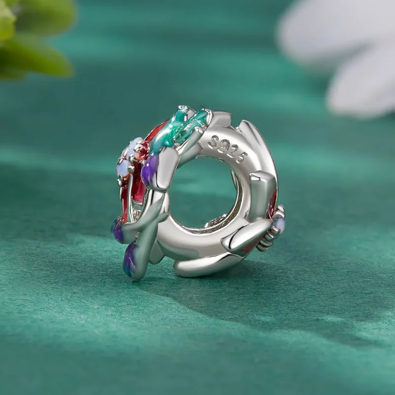 (bild till) Pandora-stil Blommor och Fåglar Charm - BSC787 - View 3