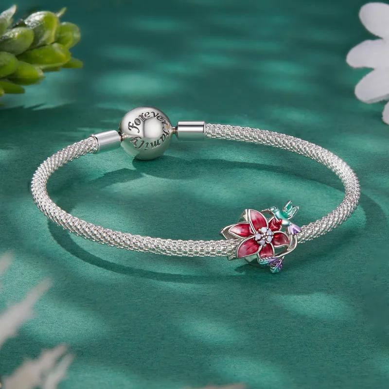 (bild till) Pandora-stil Blommor och Fåglar Charm - BSC787 - View 5