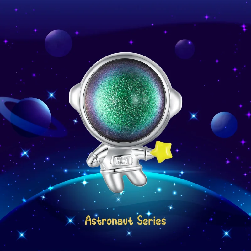 (bild till) Pandora-stil Astronaut Stjärncharm - BSC793 - View 7