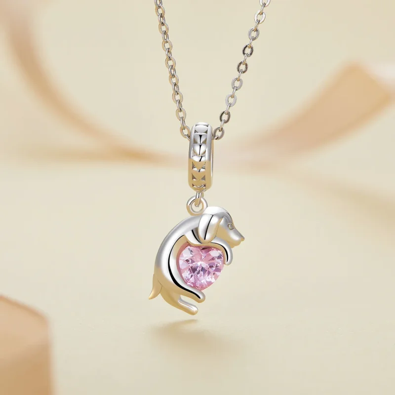 (bild till) Pandora-stil Liten Golden Retriever Hängecharm - BSC799 - View 3