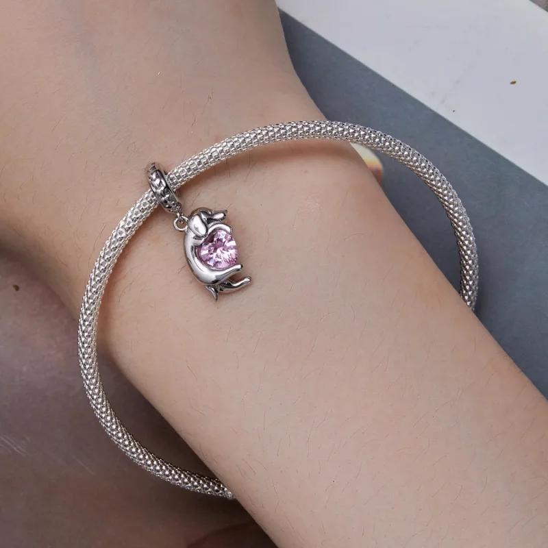 (bild till) Pandora-stil Liten Golden Retriever Hängecharm - BSC799 - View 5