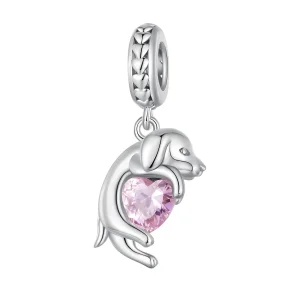 (bild till) Pandora-stil Liten Golden Retriever Hängecharm - BSC799